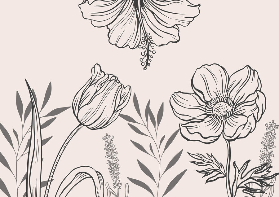 Zartes florales Liniendesign Zartes florales Liniendesign