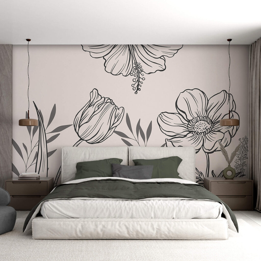 Zartes florales Liniendesign Zartes florales Liniendesign
