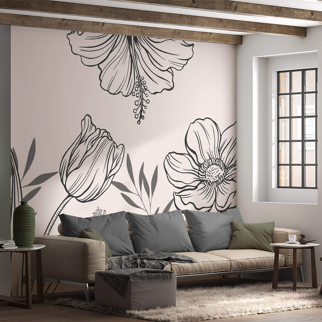 Zartes florales Liniendesign Zartes florales Liniendesign