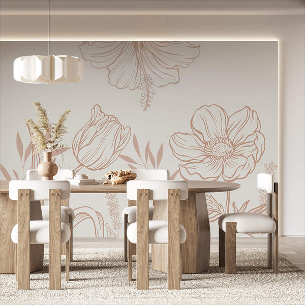 Zartes florales Liniendesign. Zartes florales Liniendesign.