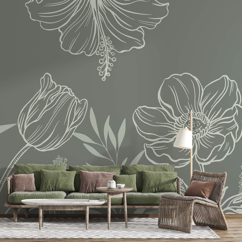 Zarte Blüten auf einem gedämpften Hintergrund