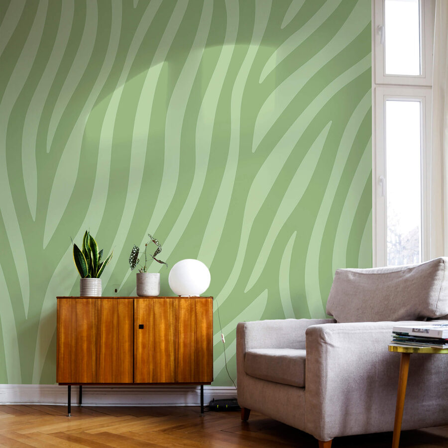 Grüner und weißer Zebradruck