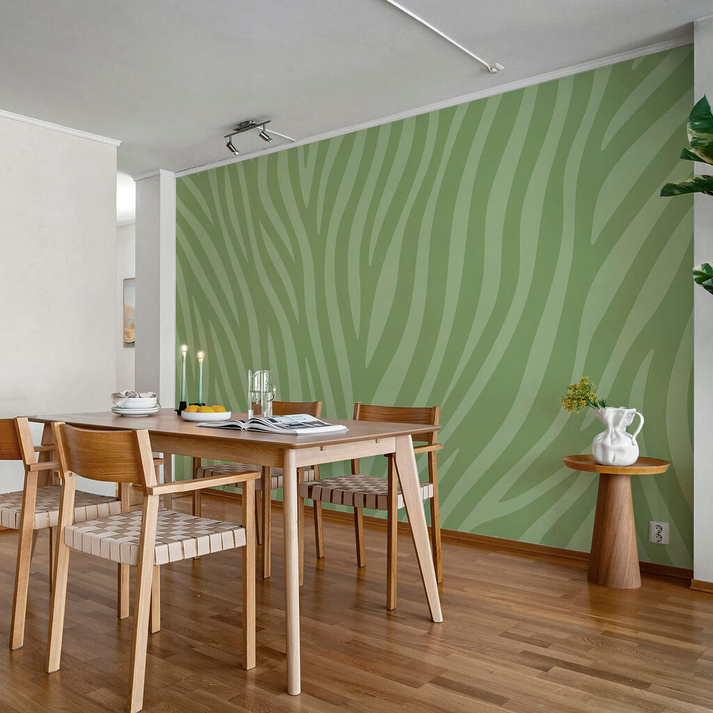 Grüner und weißer Zebradruck