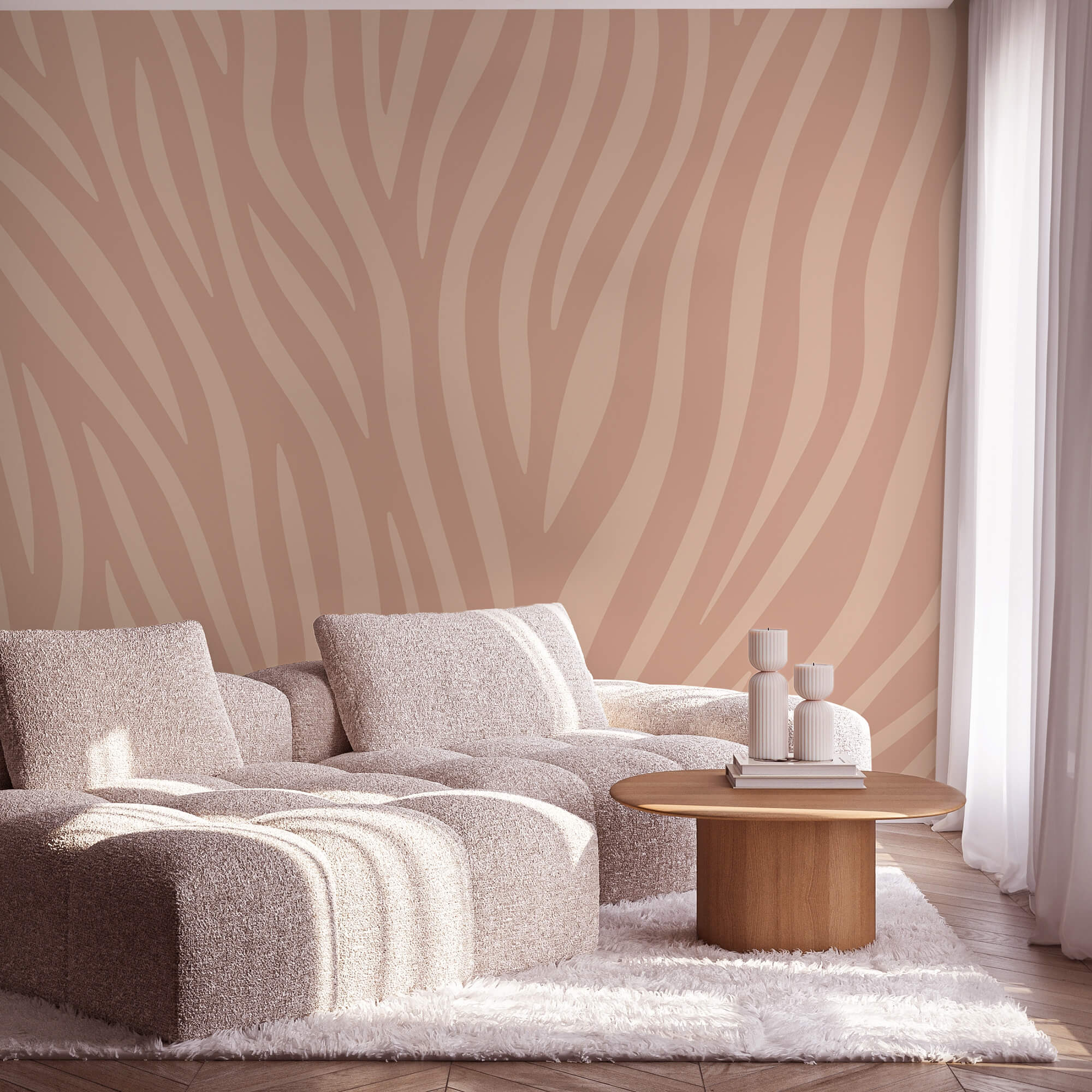 Fließende Linien in sanften Farbtönen