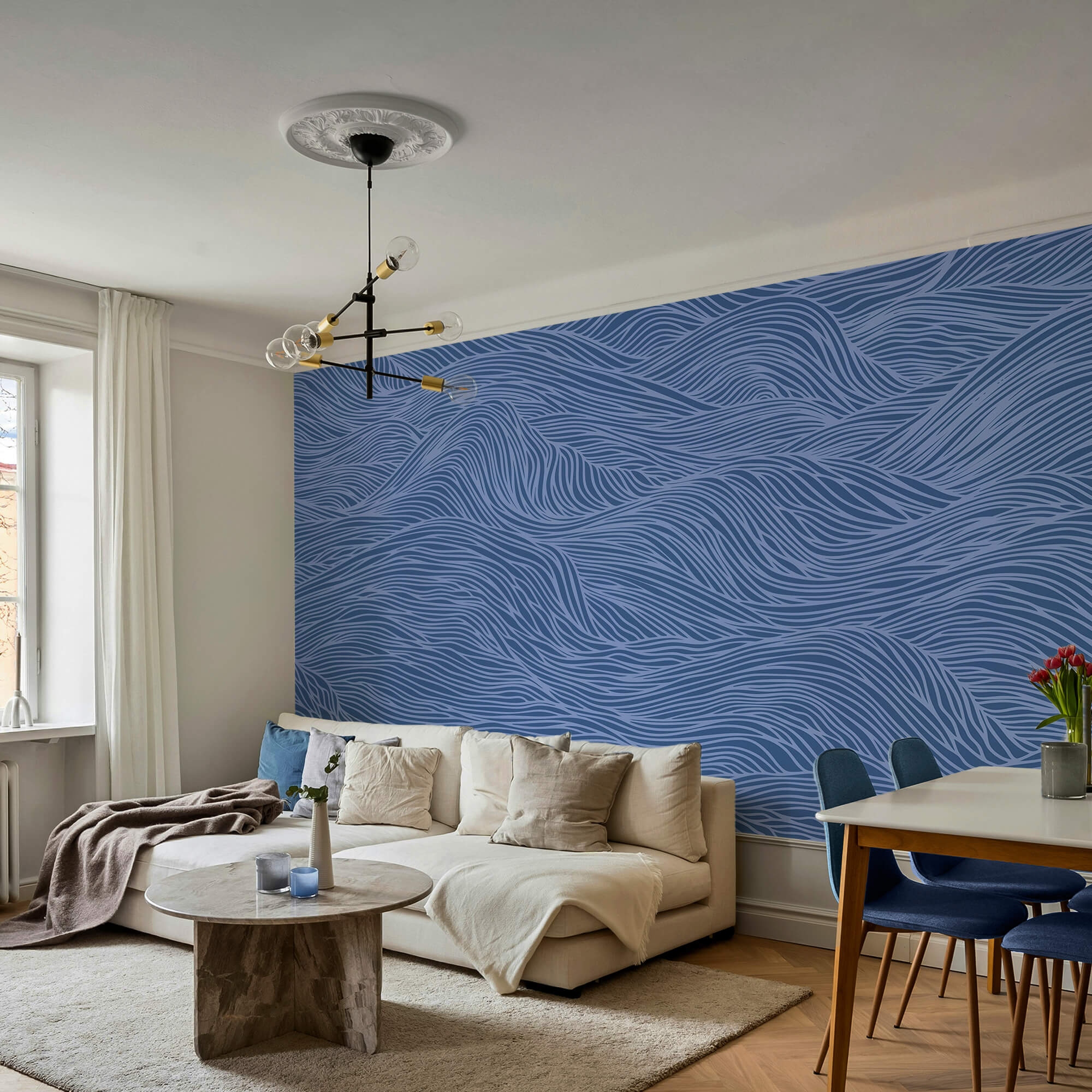 Blaues und weißes Wellenmuster Blaues und weißes Wellenmuster