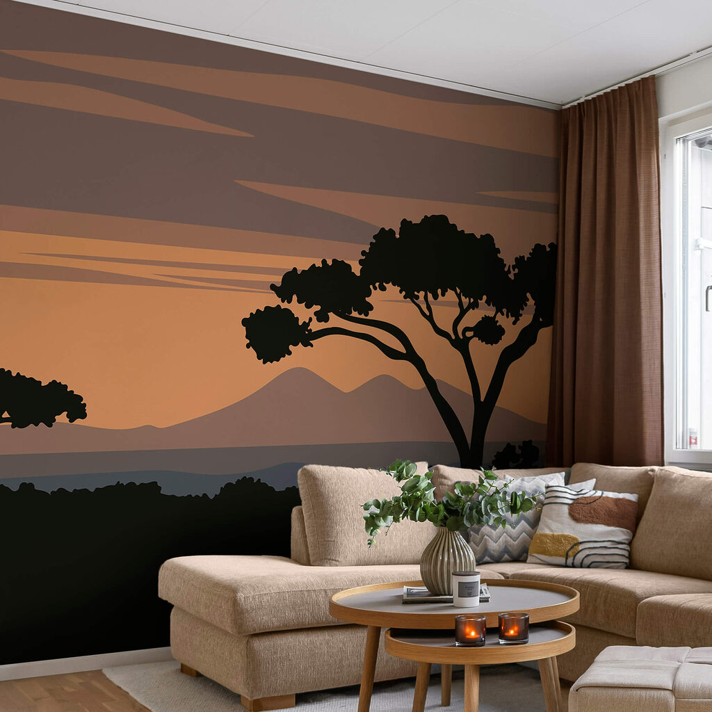 Baum mit Bergen im Hintergrund