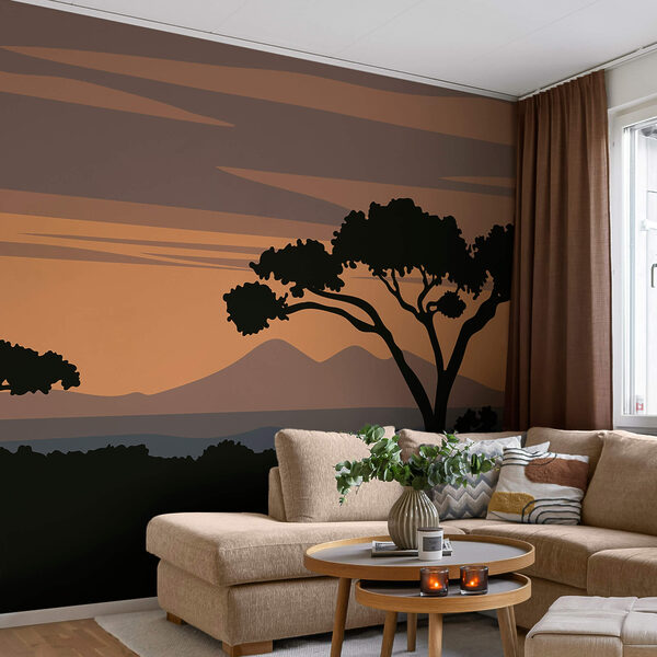 Baum mit Bergen im Hintergrund Baum mit Bergen im Hintergrund