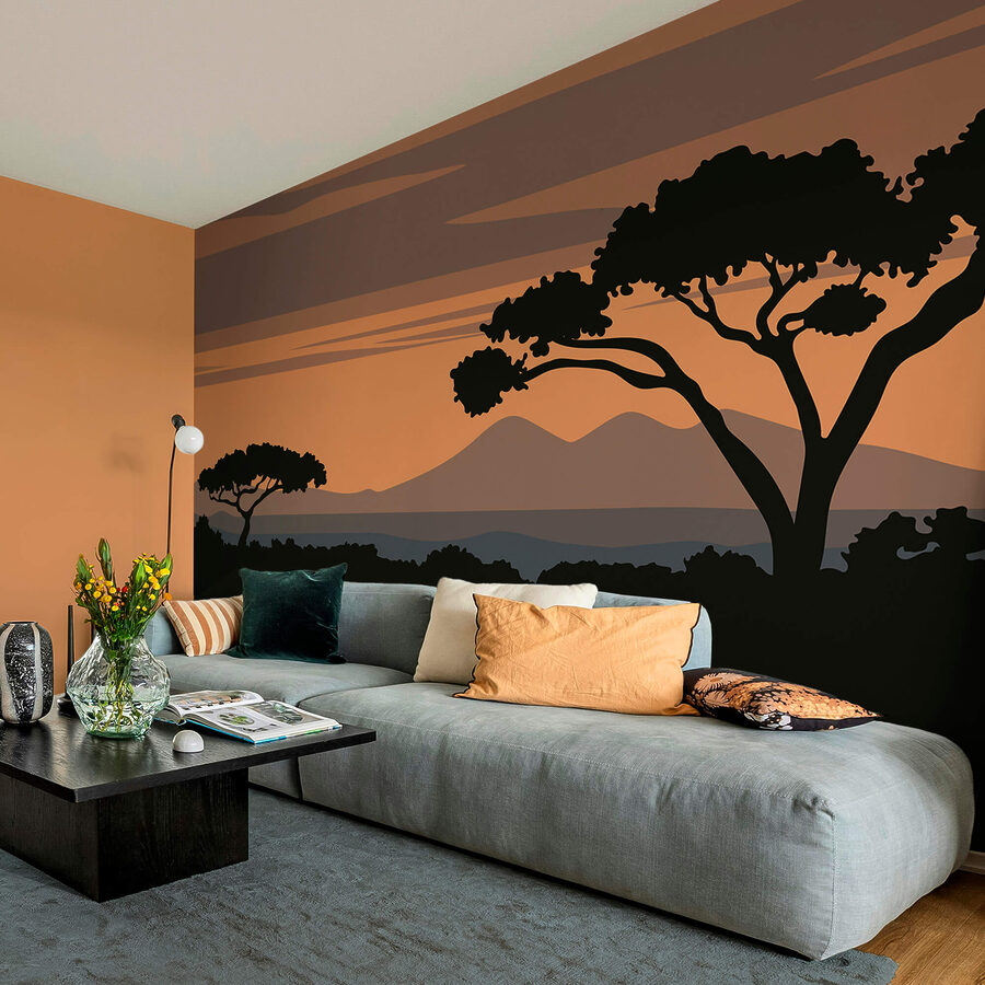 Baum mit Bergen im Hintergrund Baum mit Bergen im Hintergrund