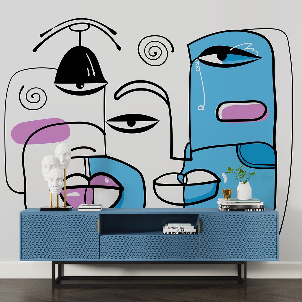 Gruppe von Gesichtern auf einem weißen Hintergrund Gruppe von Gesichtern auf einem weißen Hintergrund