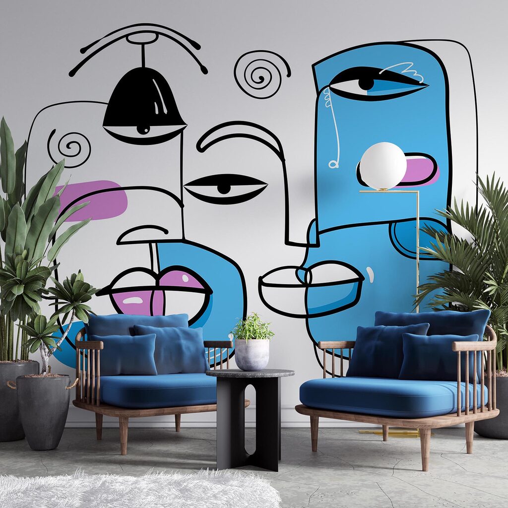 Gruppe von Gesichtern auf einem weißen Hintergrund Gruppe von Gesichtern auf einem weißen Hintergrund