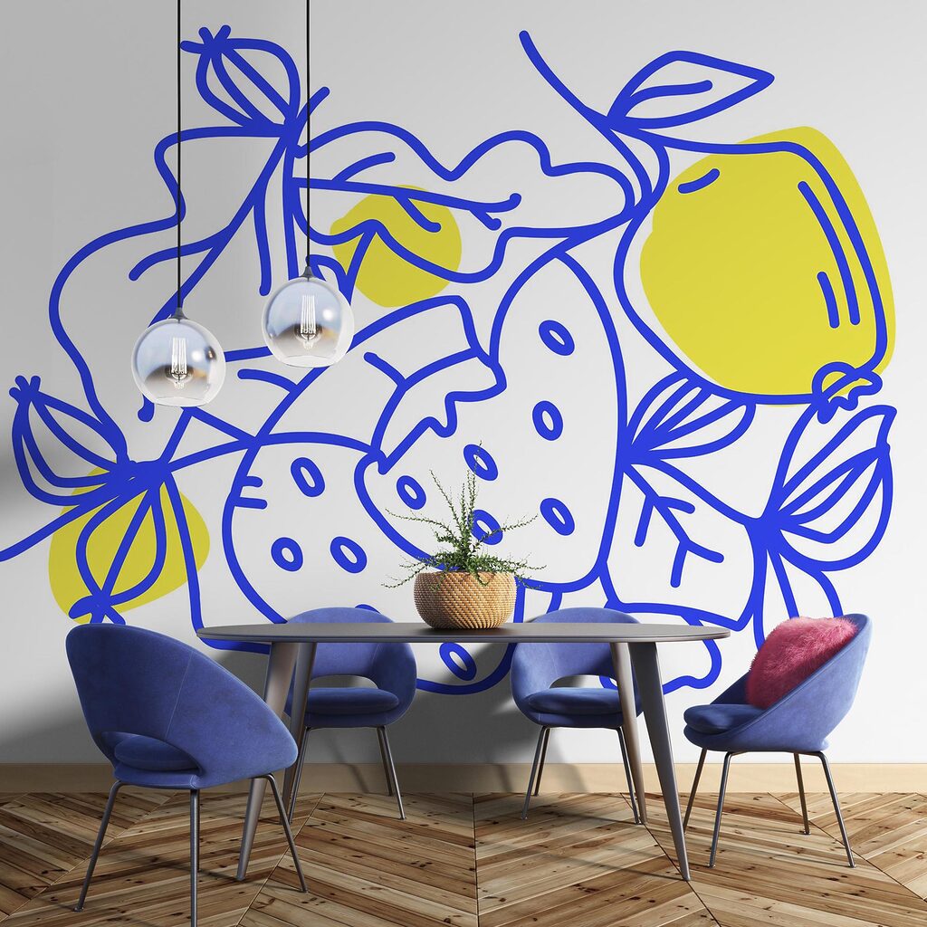 Zeichnung von Früchten und Blättern