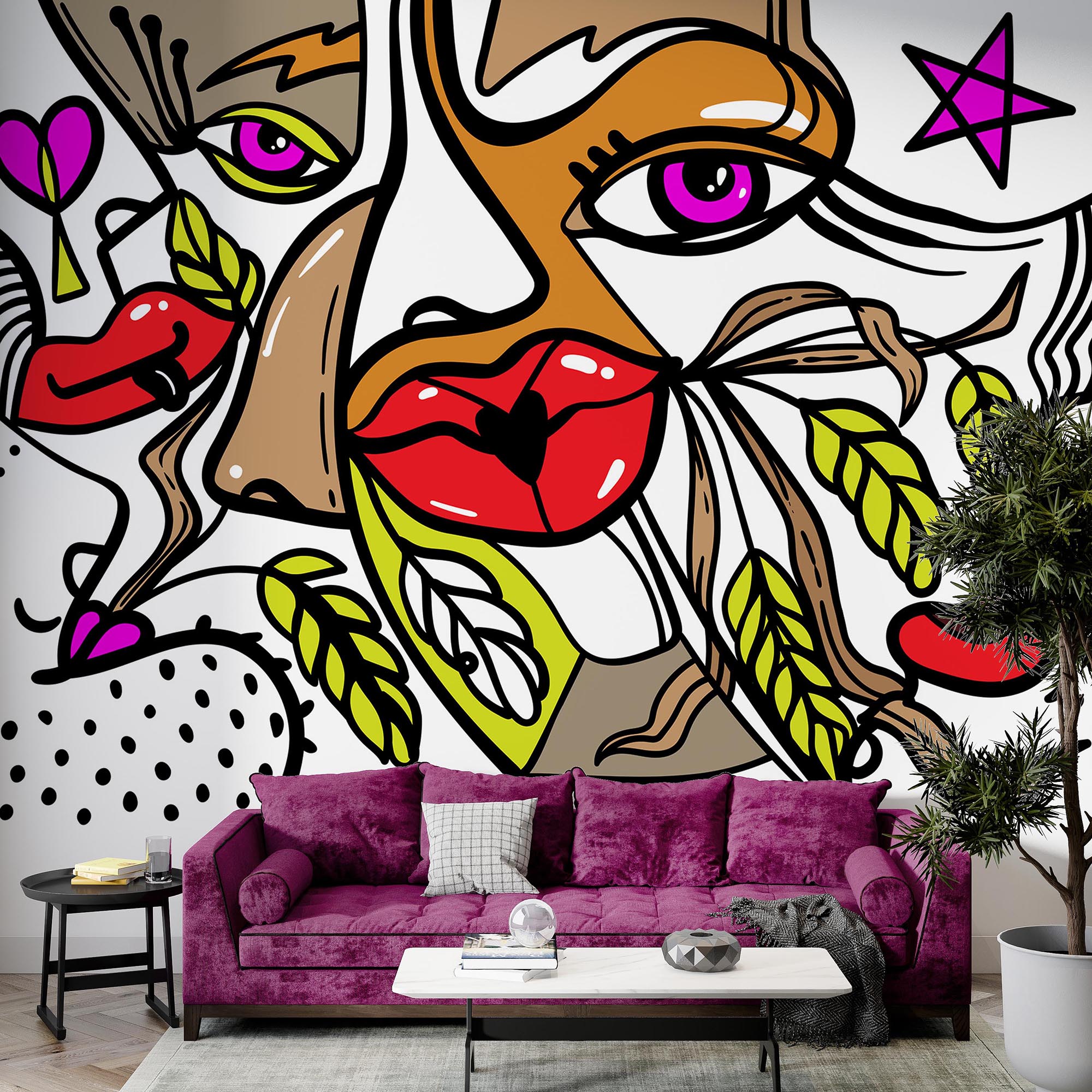 – Lebendiges Gesicht mit auffälligen Mustern