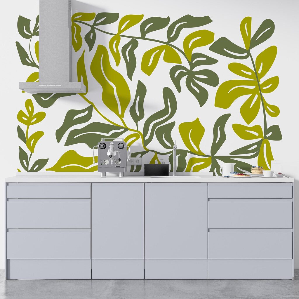 Zeichnung von Blättern und Blumen