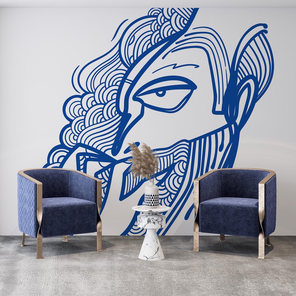 Zeichnung eines Mannes mit der Hand vor dem Mund