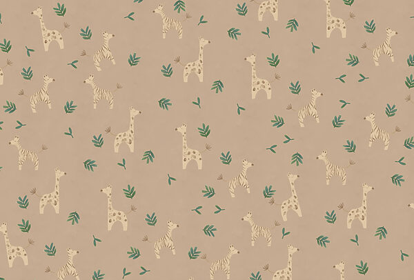 Muster aus Giraffen und Blättern Muster aus Giraffen und Blättern
