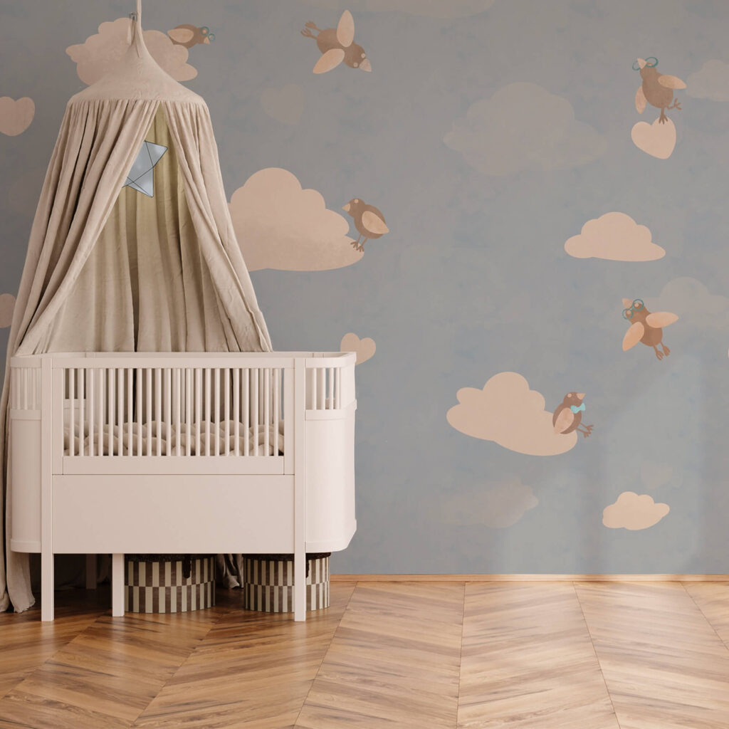 Muster von fliegenden Vögeln am Himmel