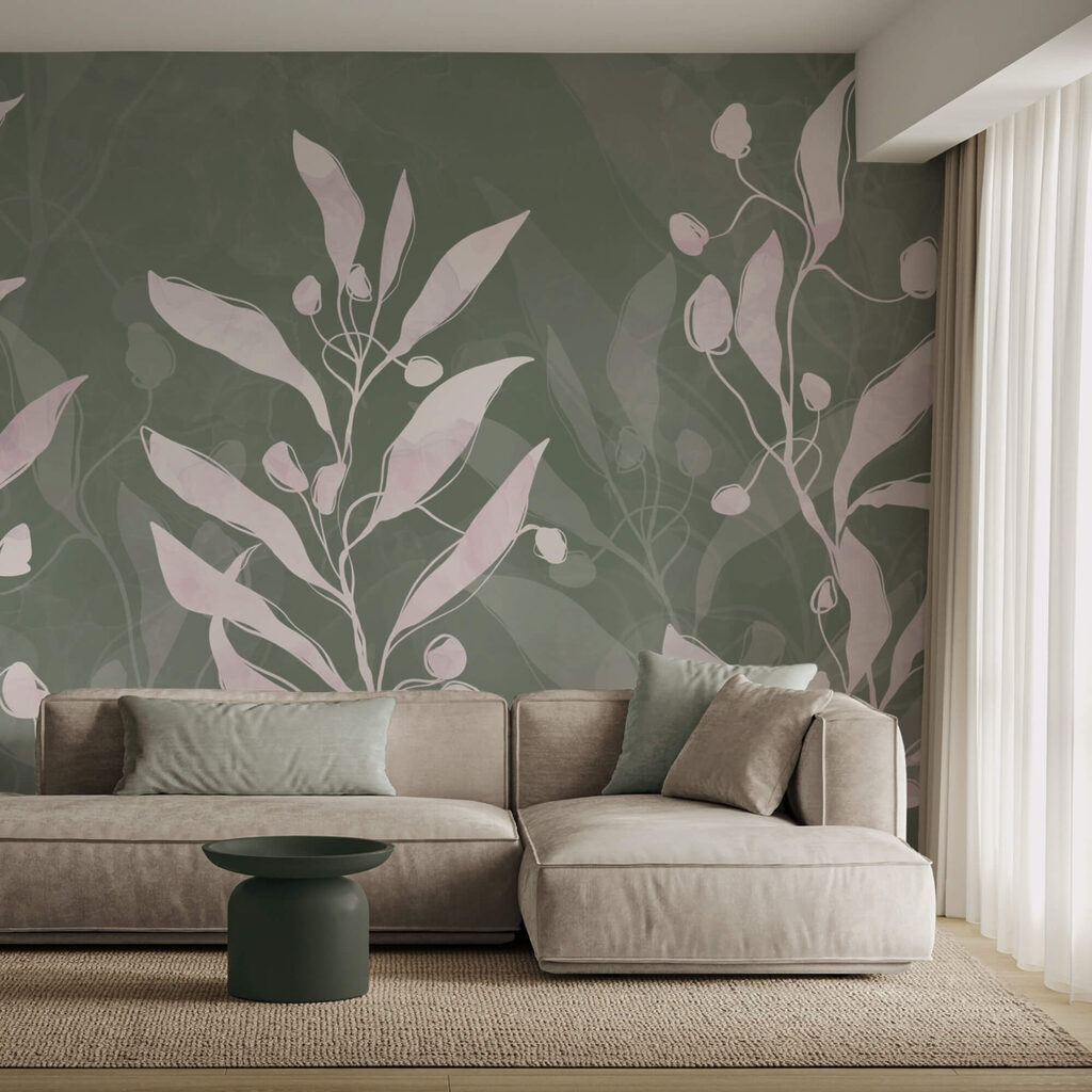 Zarte Blätter auf gedämpftem Hintergrund Zarte Blätter auf gedämpftem Hintergrund