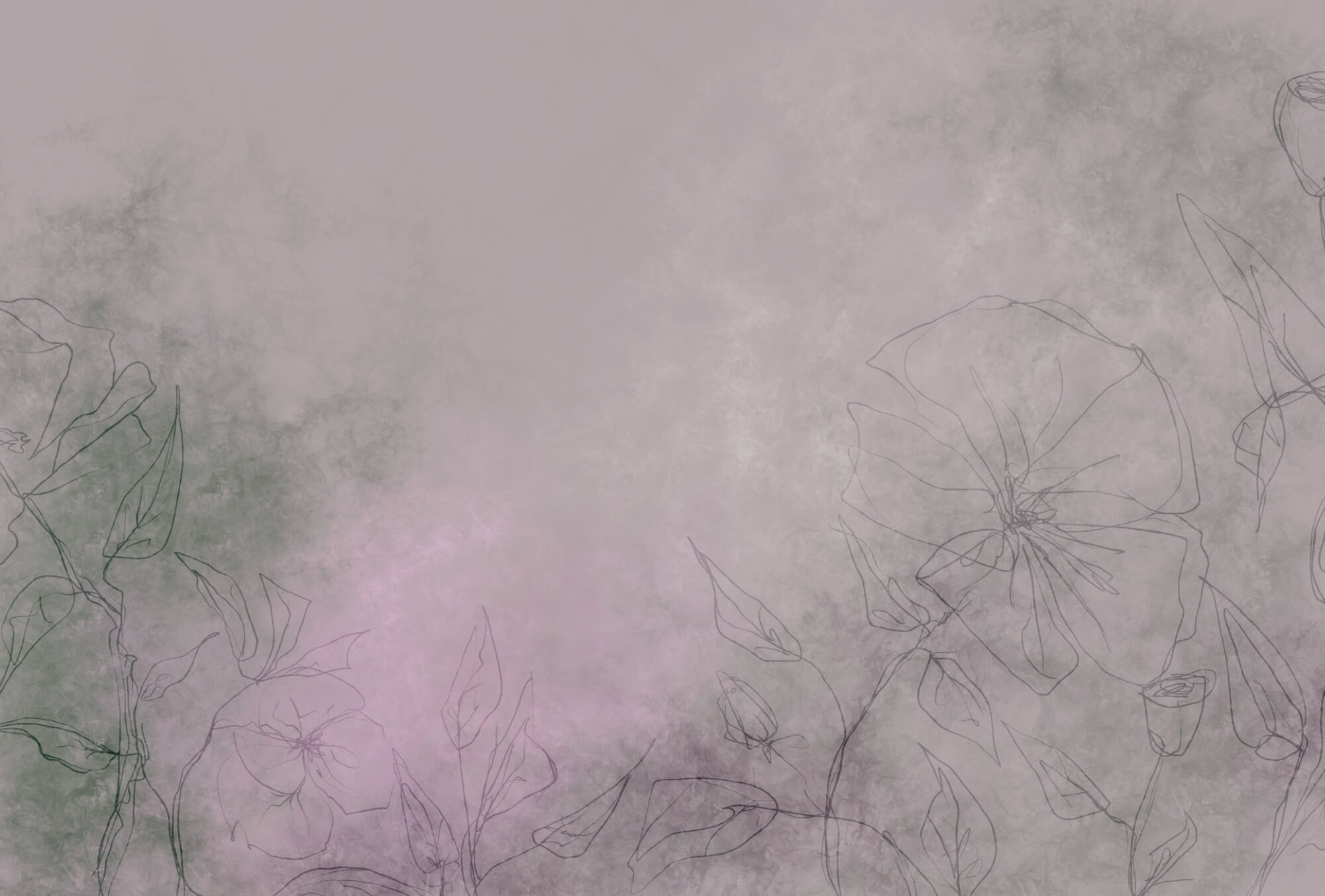 Drawing of flowers on a white surface