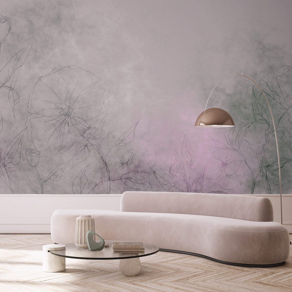 Zeichnung von Blumen auf einer weißen Fläche