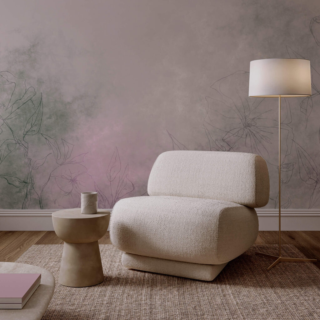 Zeichnung von Blumen auf einer weißen Fläche