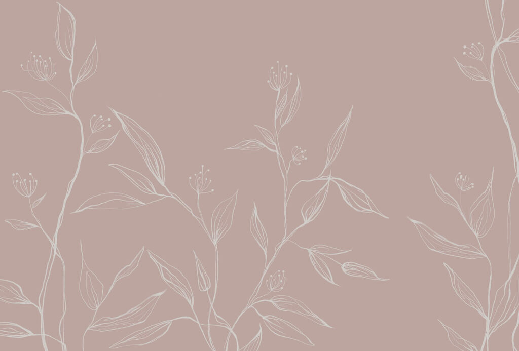 Delicate leaves on soft pastel backdrop