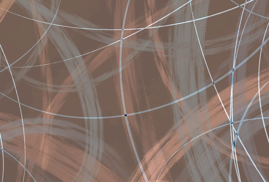Brauner und weißer Hintergrund mit Linien und Kreisen