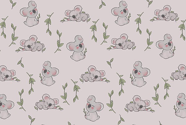 Muster aus Koalas und Blättern Muster aus Koalas und Blättern
