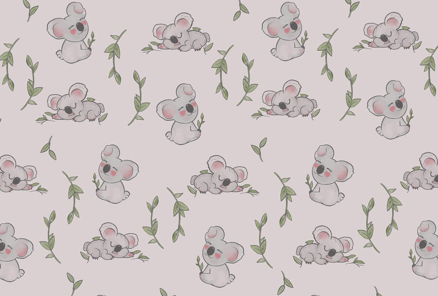 Muster aus Koalas und Blättern