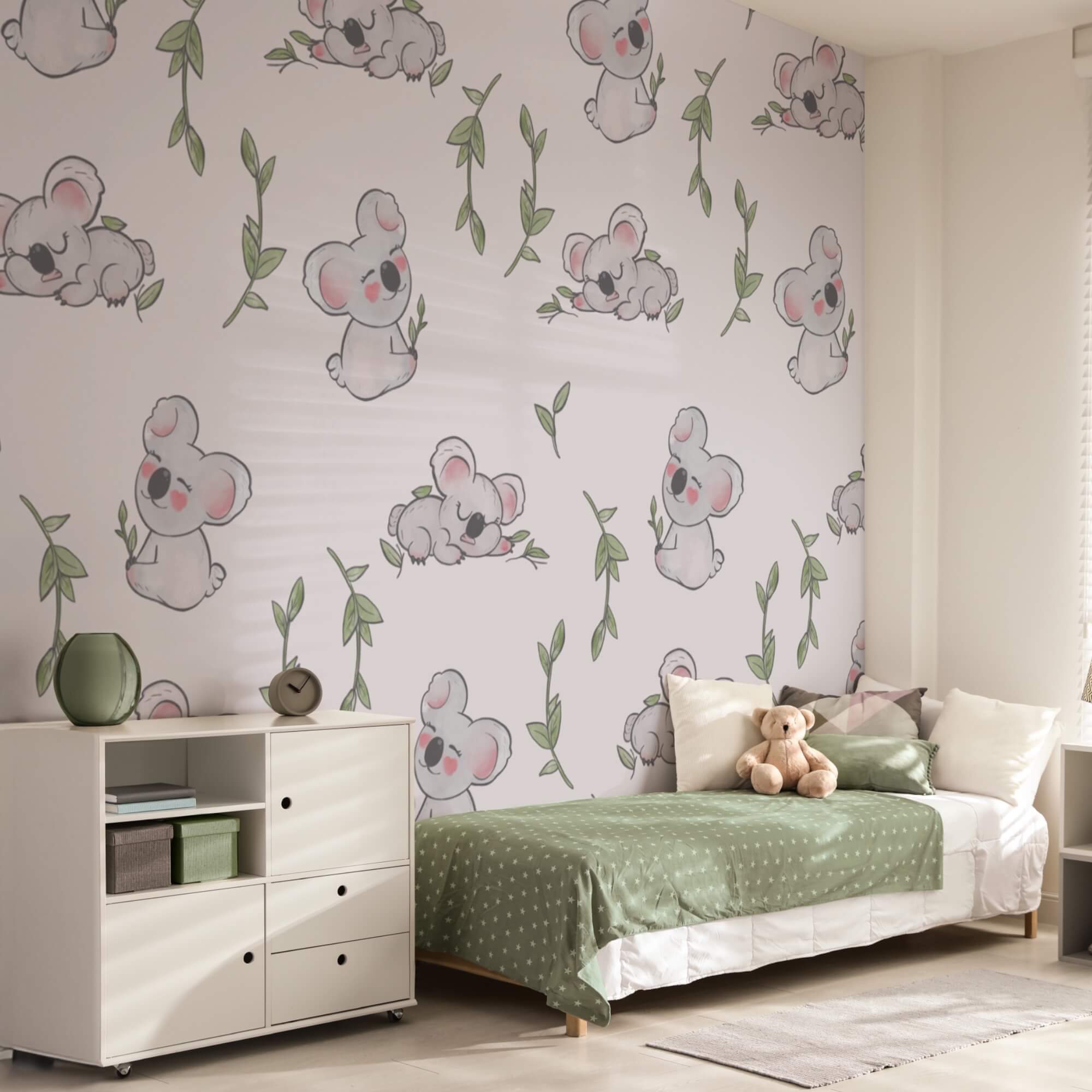 Muster aus Koalas und Blättern