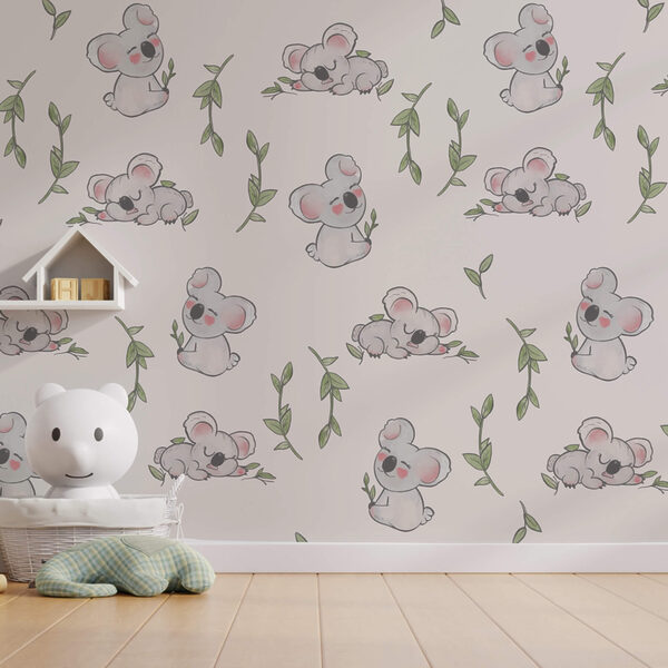 Muster aus Koalas und Blättern Muster aus Koalas und Blättern