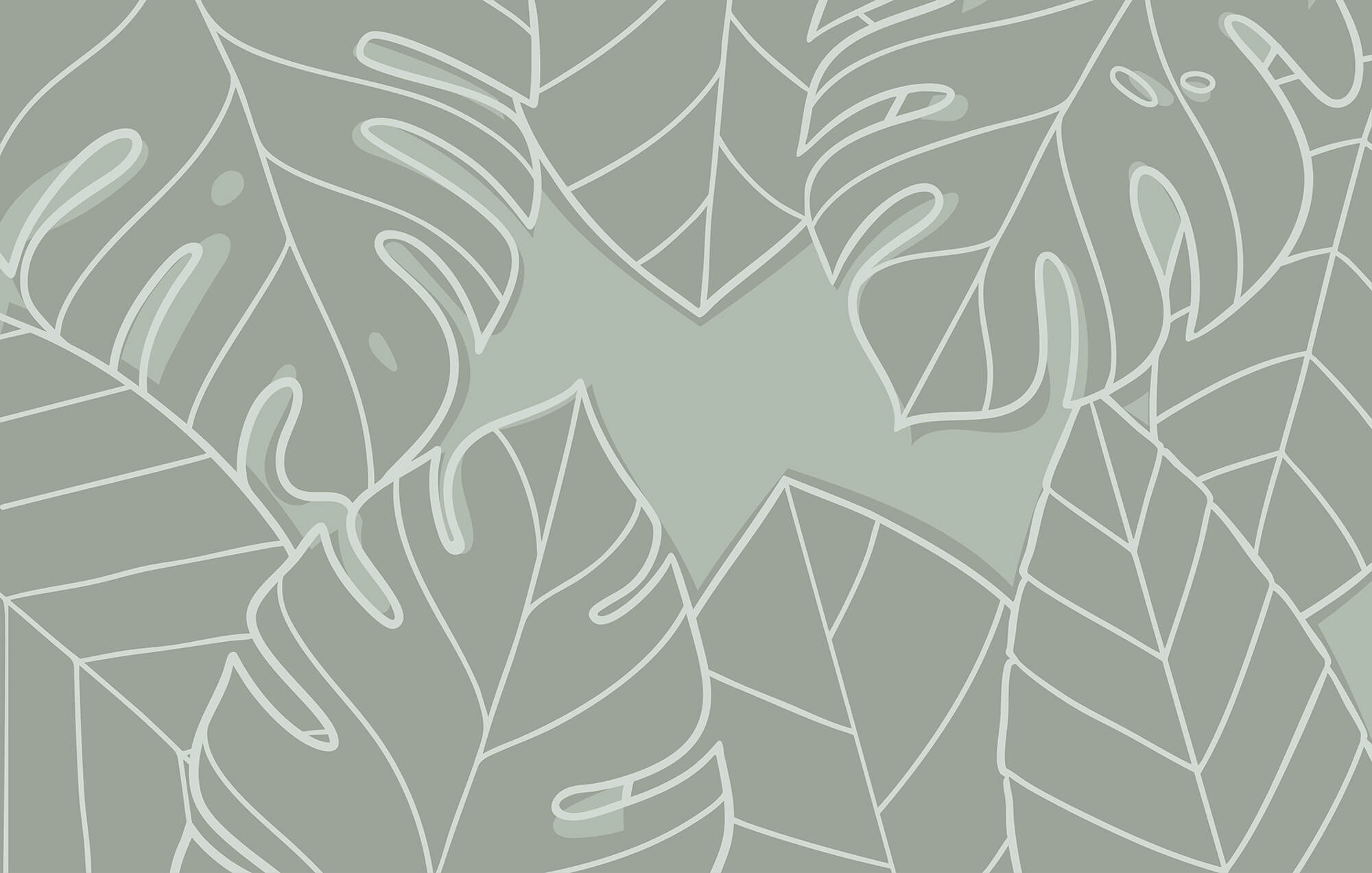Group of leaves on a gray background