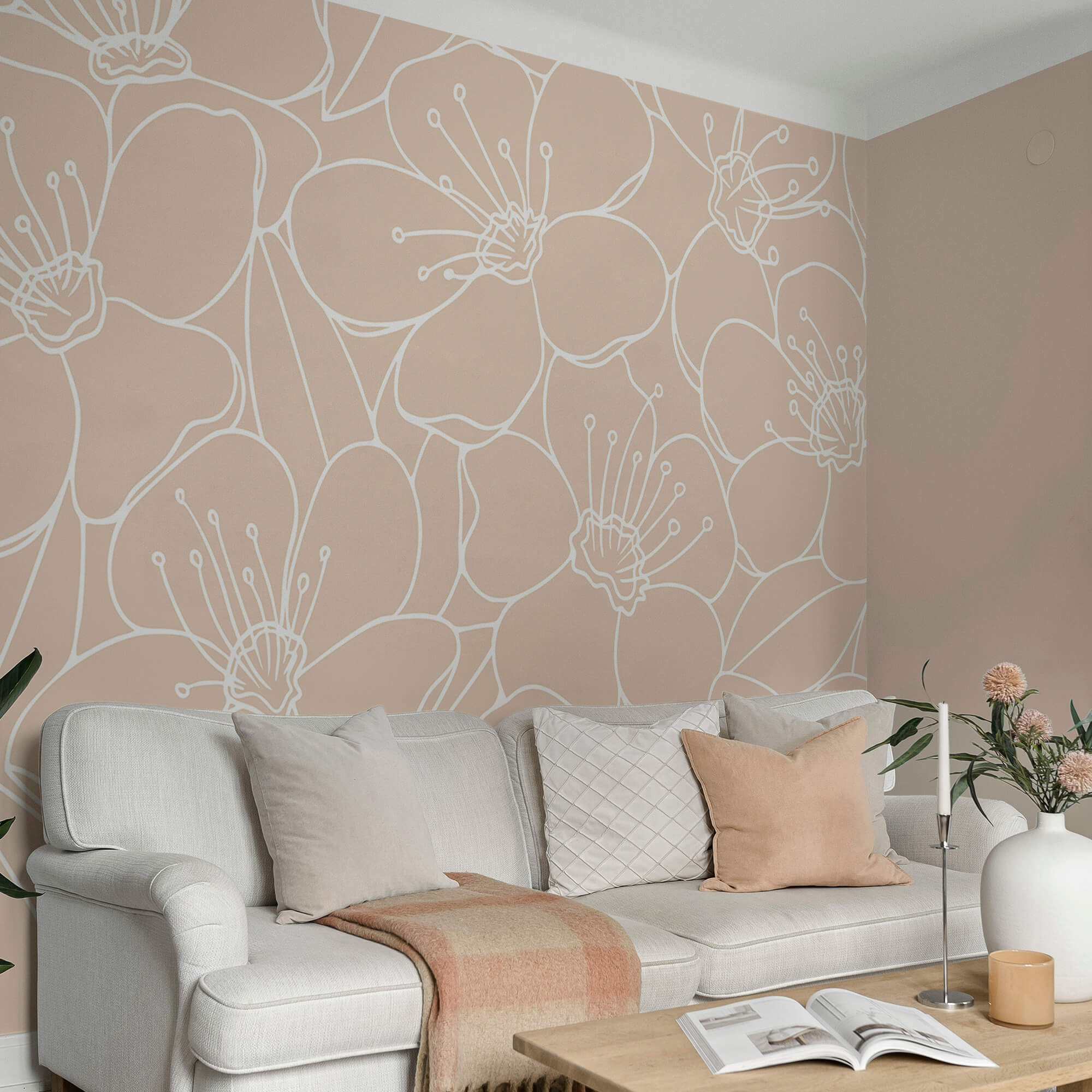 Muster aus Blumen und Blättern