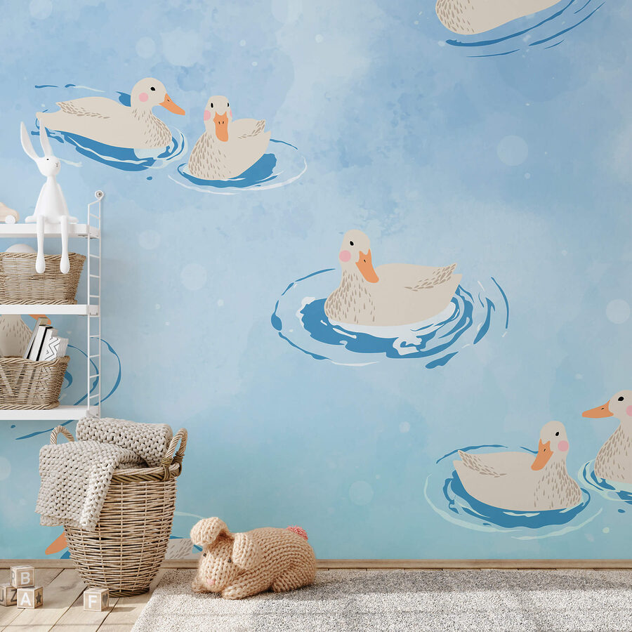 Gruppe von Enten schwimmen im Wasser