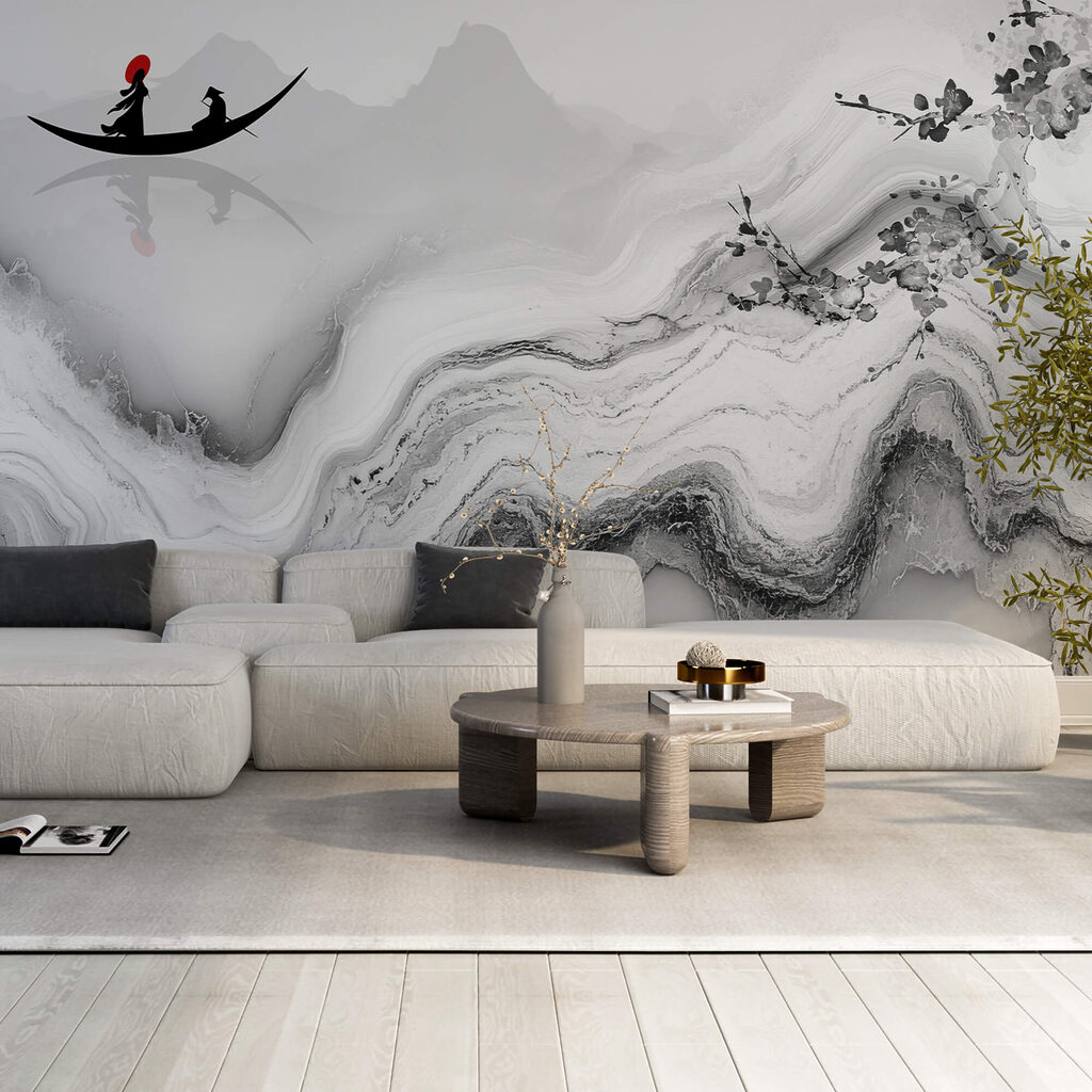 Gemälde einer Frau auf einem Boot