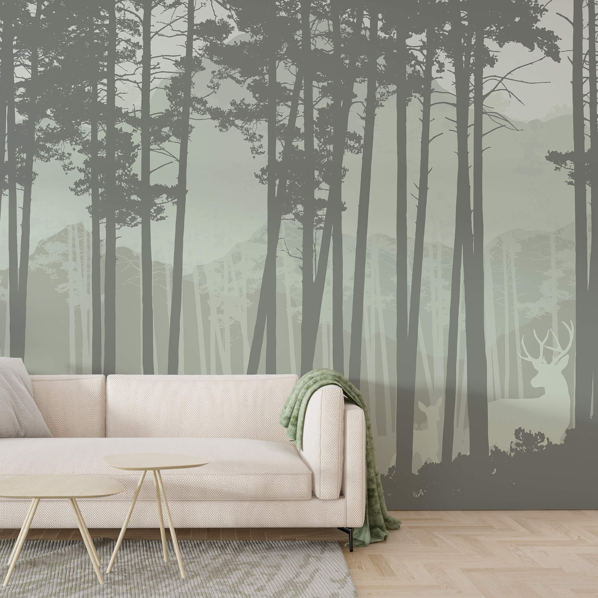 Gruppe von Bäumen in einem Wald