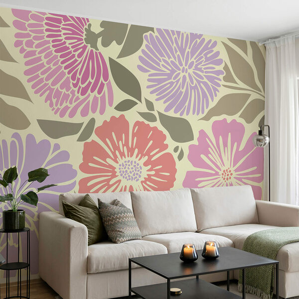 Buntes florales Muster mit Blättern Buntes florales Muster mit Blättern