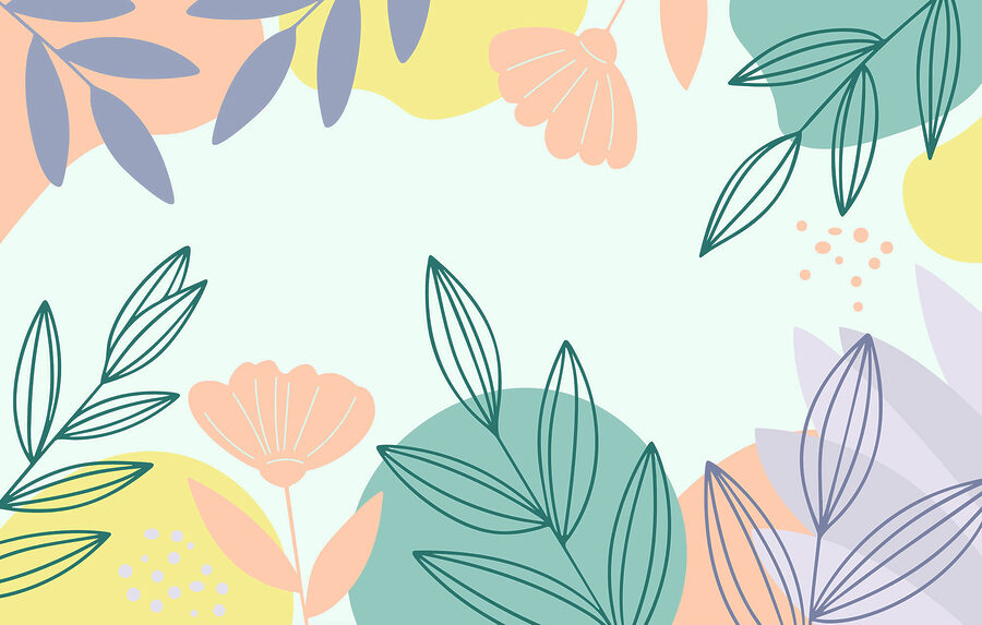 Buntes florales Muster mit Blättern