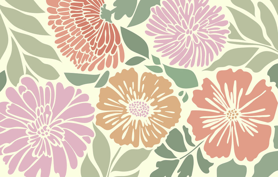 Das farbenfrohe Blumenmuster erhellt jeden Raum
