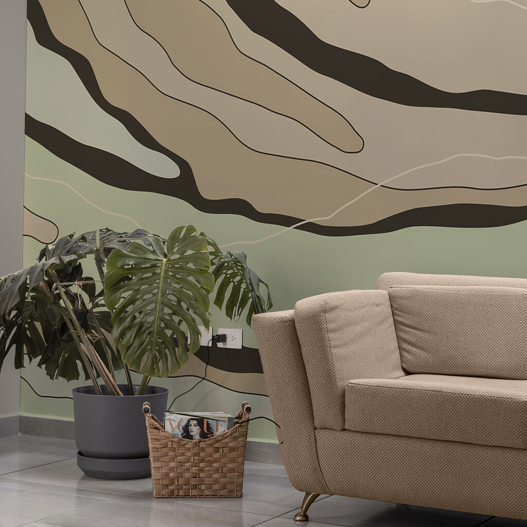 Abstrakte Linien in warmen Erdtönen