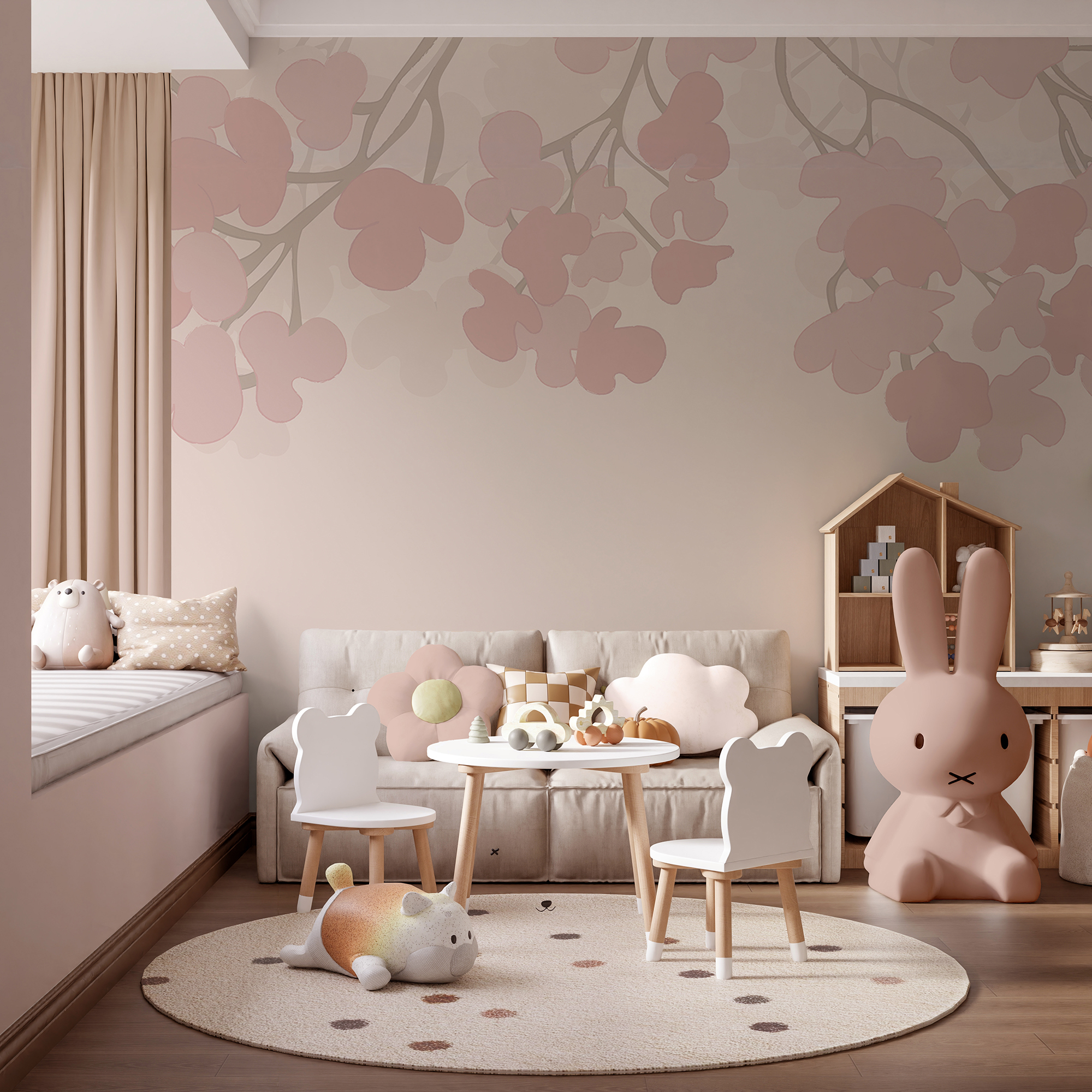 Rosa Blumen auf weißem Hintergrund