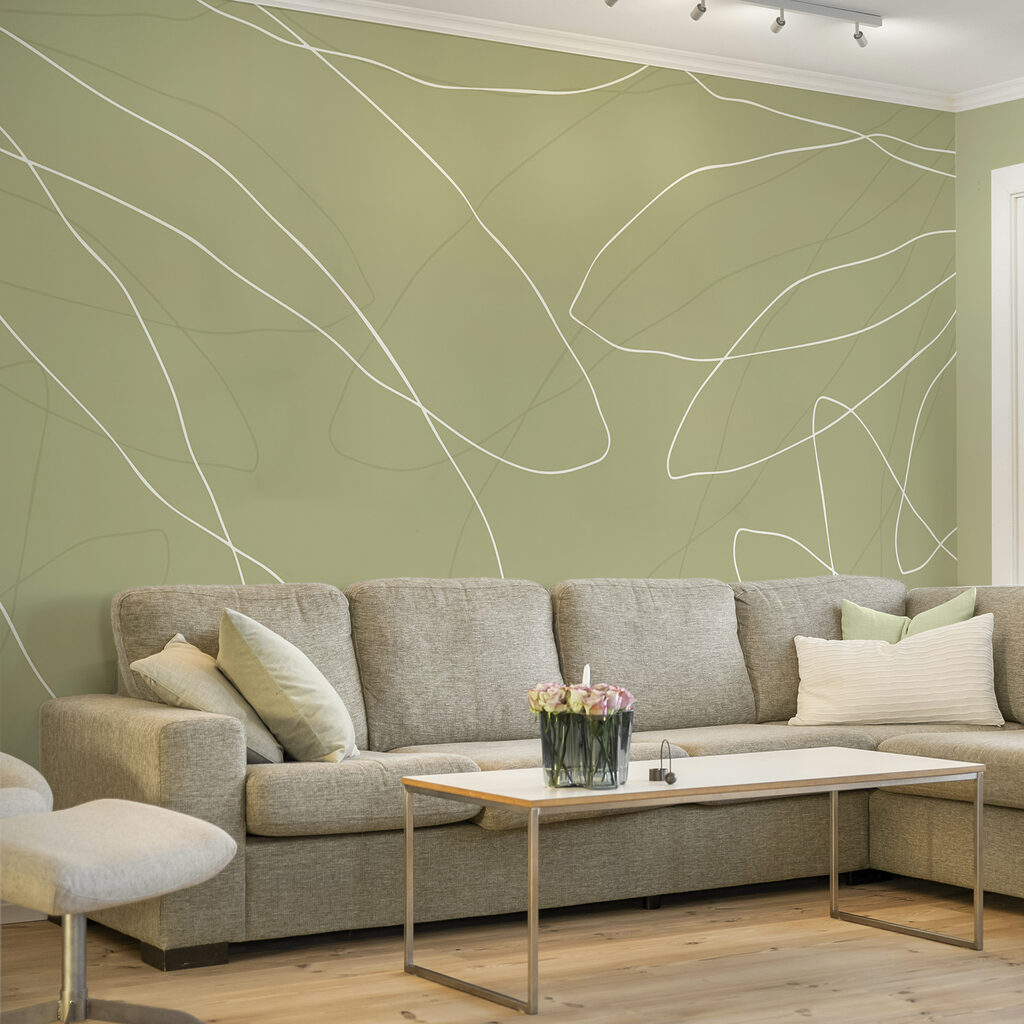 Grüner Hintergrund mit weißen Linien