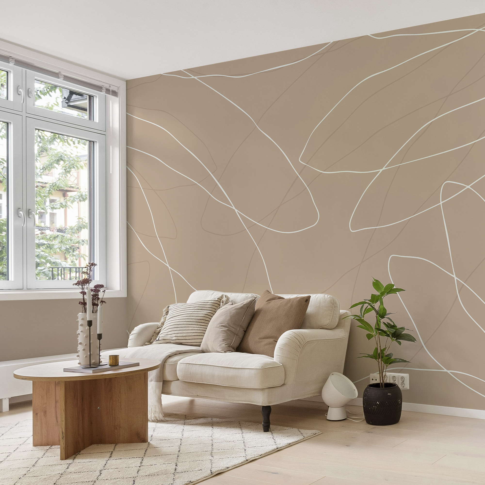 Brauner und weißer Hintergrund mit Linien