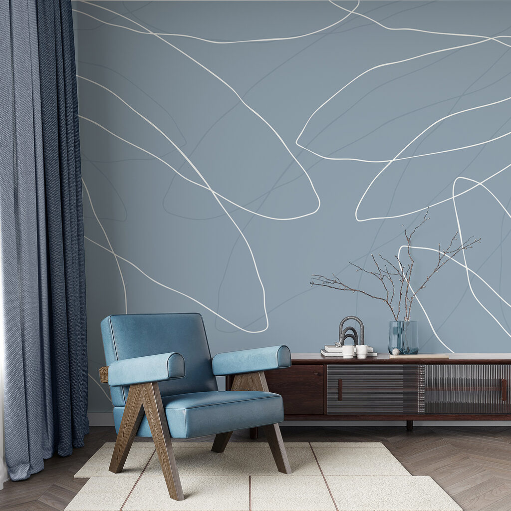 Blauer Hintergrund mit weißen Linien