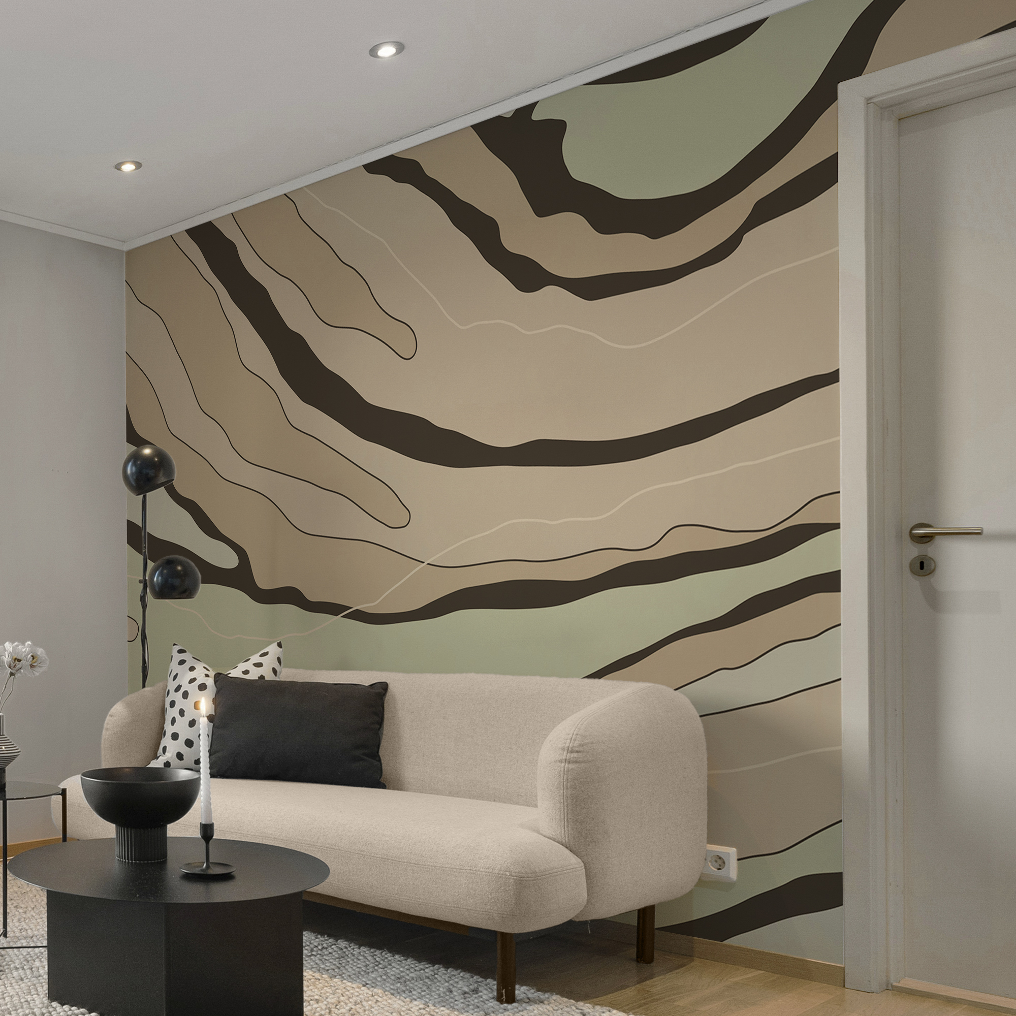 Abstrakte Linien in warmen Erdtönen