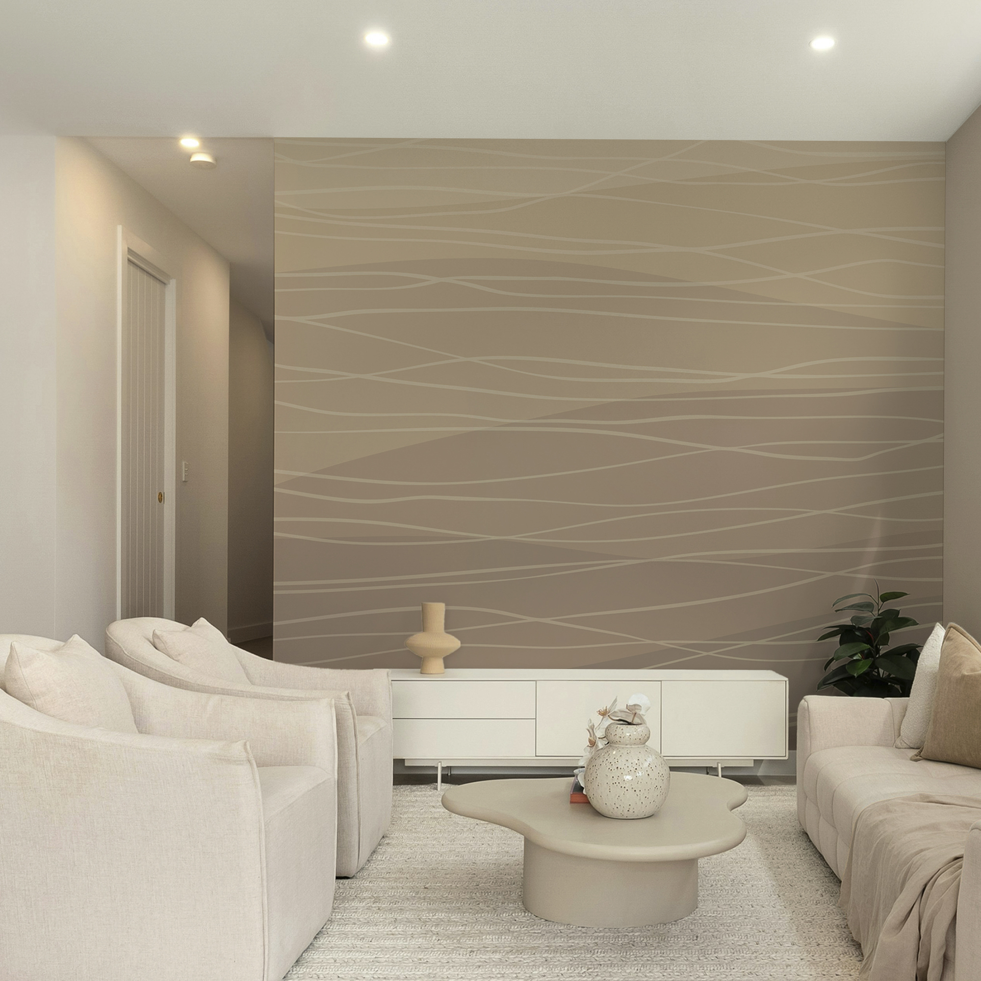 Braune und weiße Wellenlinien