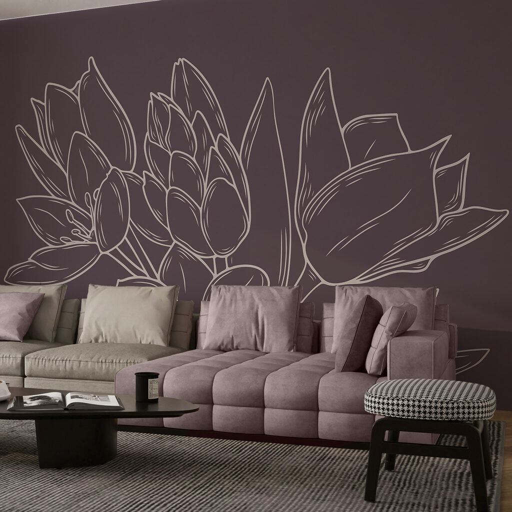 Zarte Blüten auf reichem Hintergrund