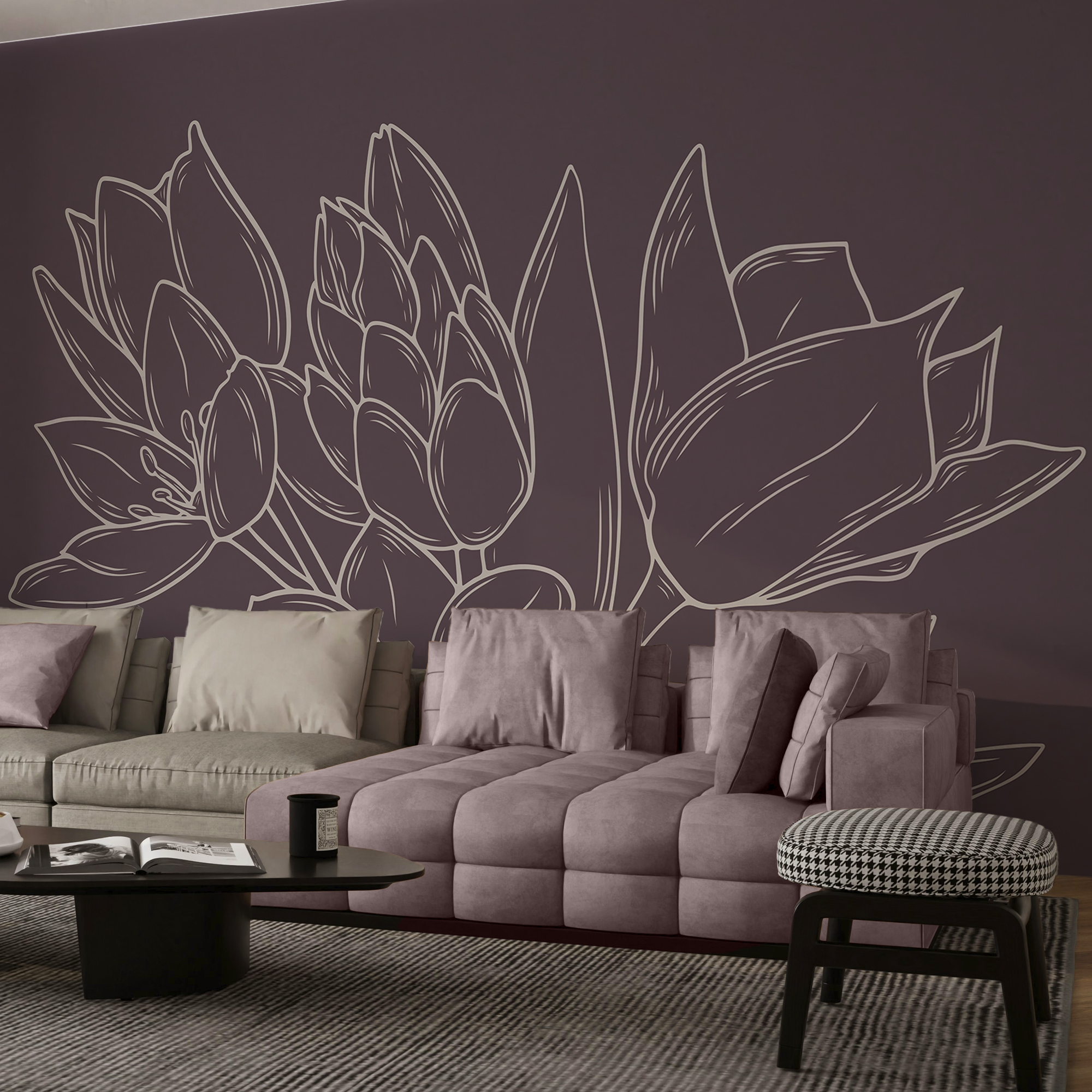 Zarte Blüten auf reichem Hintergrund