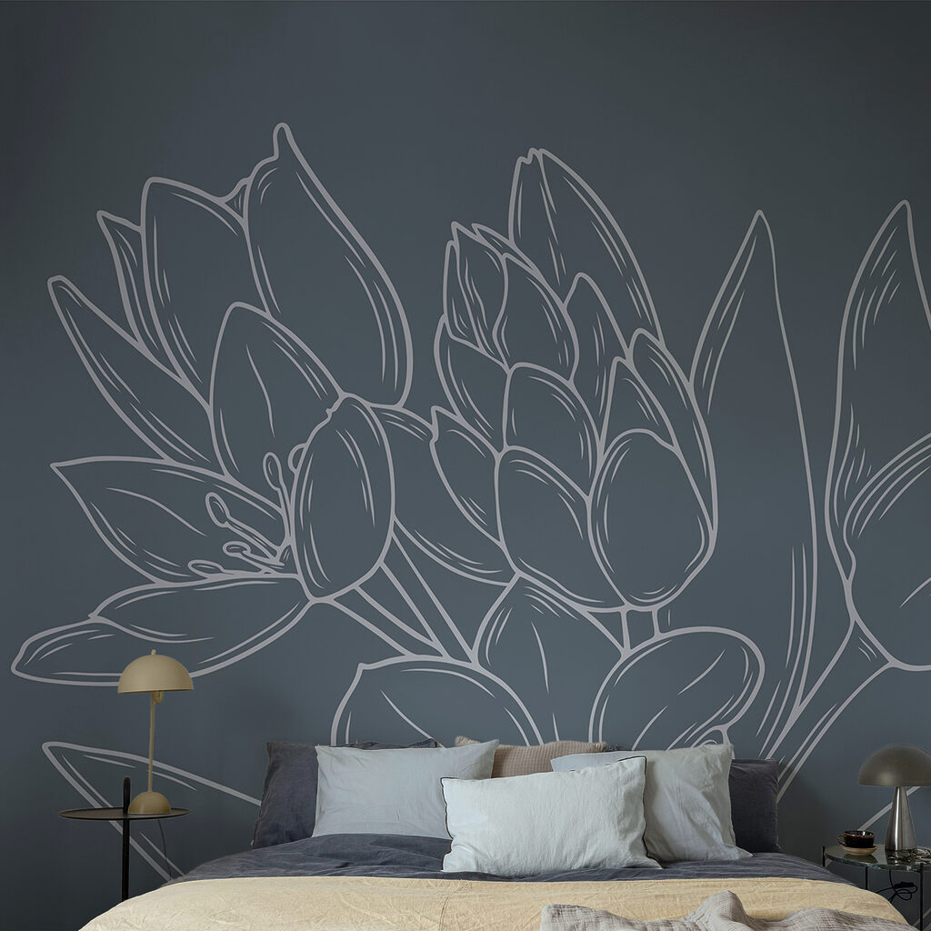 Zarte Blumen vor einem dunklen Hintergrund