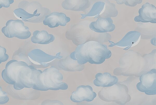 Blaue und weiße Wolken und Wale Blaue und weiße Wolken und Wale