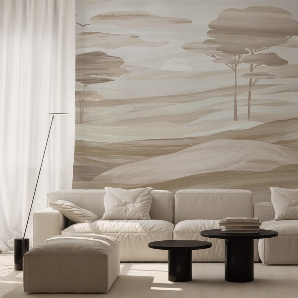 Landschaft mit Bäumen und Hügeln Landschaft mit Bäumen und Hügeln